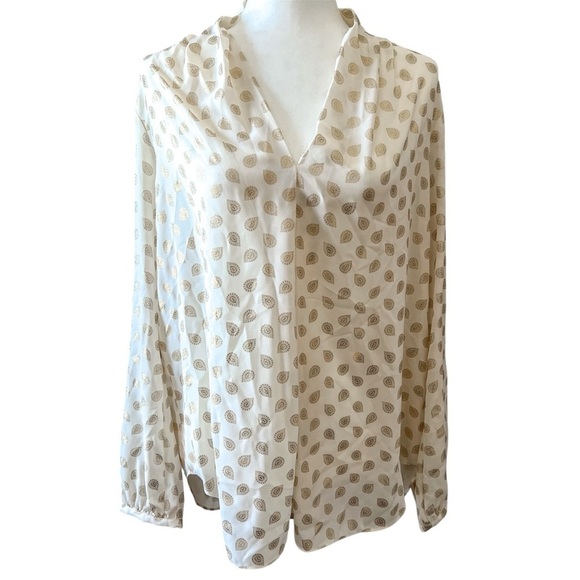 Michael Kors Tops - Michael Kors Floating Gold Foil Paisley Blouse